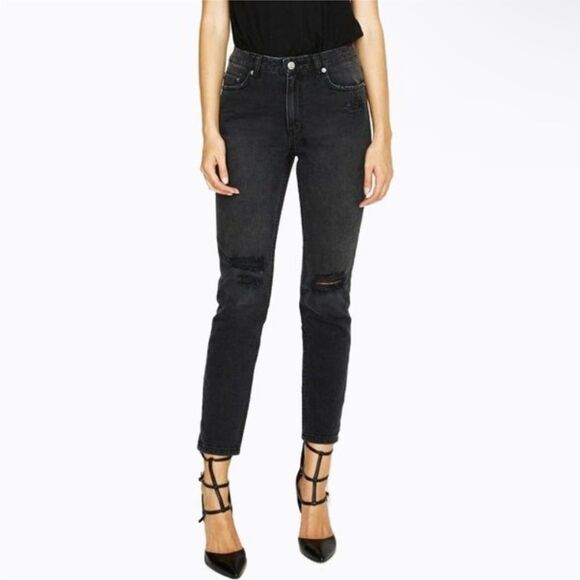 KSUBI | Slim Pin Distressed Jeans in Beat Up Black Denim Women’s Size 29 (8) - Picture 1 of 12